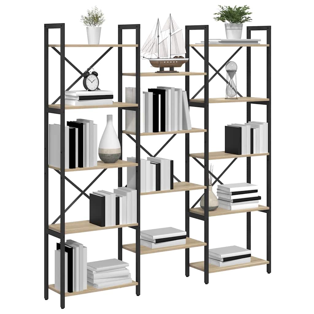 Bookshelf Sonoma oak 156 x 25 x 167.5 cm Engineered wood